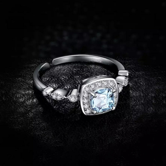 🎀Genuine S925 Topaz &Diamond Earings and Ring Set - Picture 8 of 11